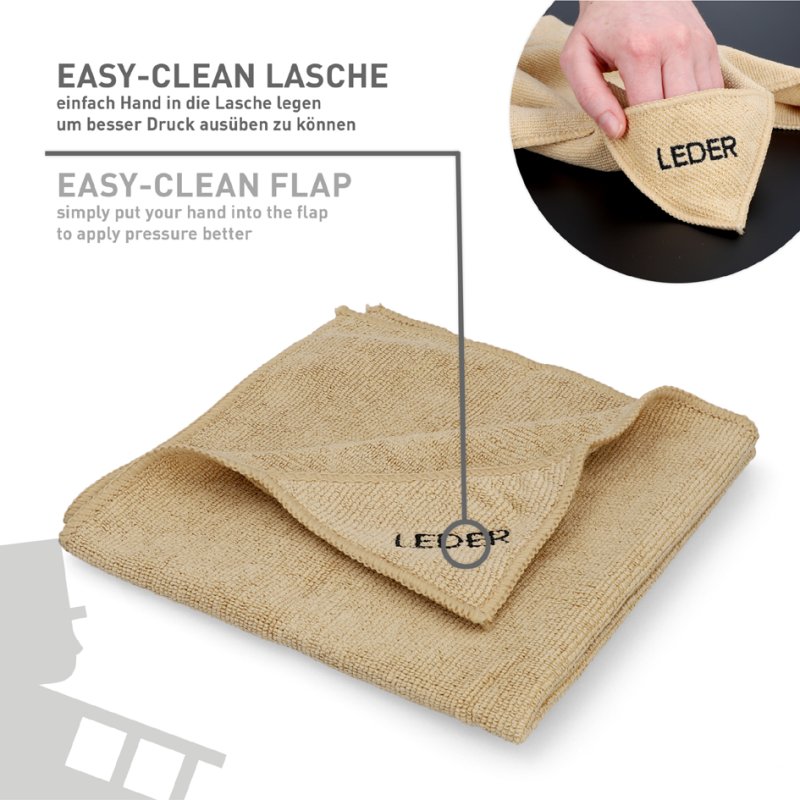 NIGRIN Performance chiffon microfibre pour cuir, naturel, 400×400 mm, 80% polyester 20% polyamide